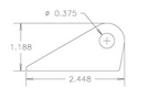 4130 3/16" THK, 3/8" HOLE, 3/4" HT, STRAIGHT CHASSIS TAB - QTY 4